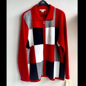 ALLISON DALEY Full Zip Check Sweater Jacket SIZE 2X NWT